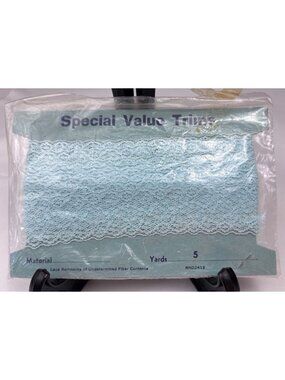 Special Value Trims 5 yards x 1.5" wide Blue Lace Material Sewing